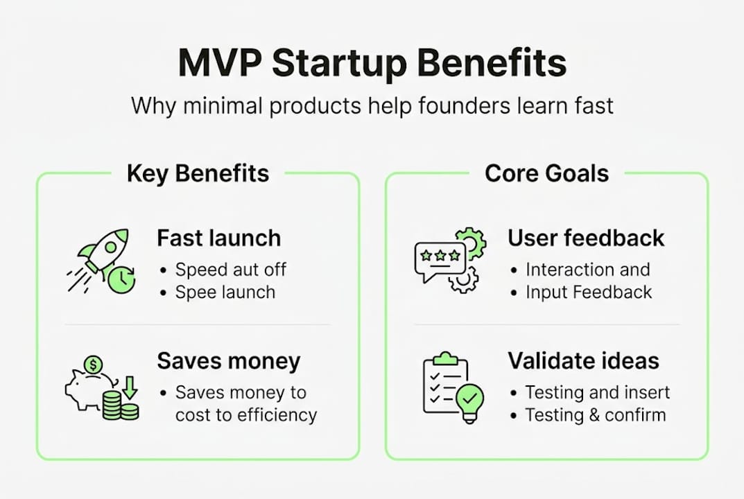 Infographic showing MVP benefits and goals