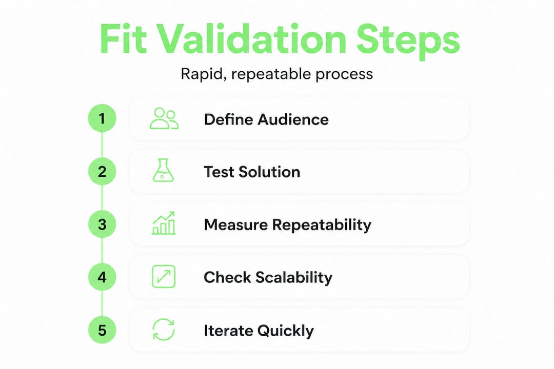 Infographic of product-market fit validation steps