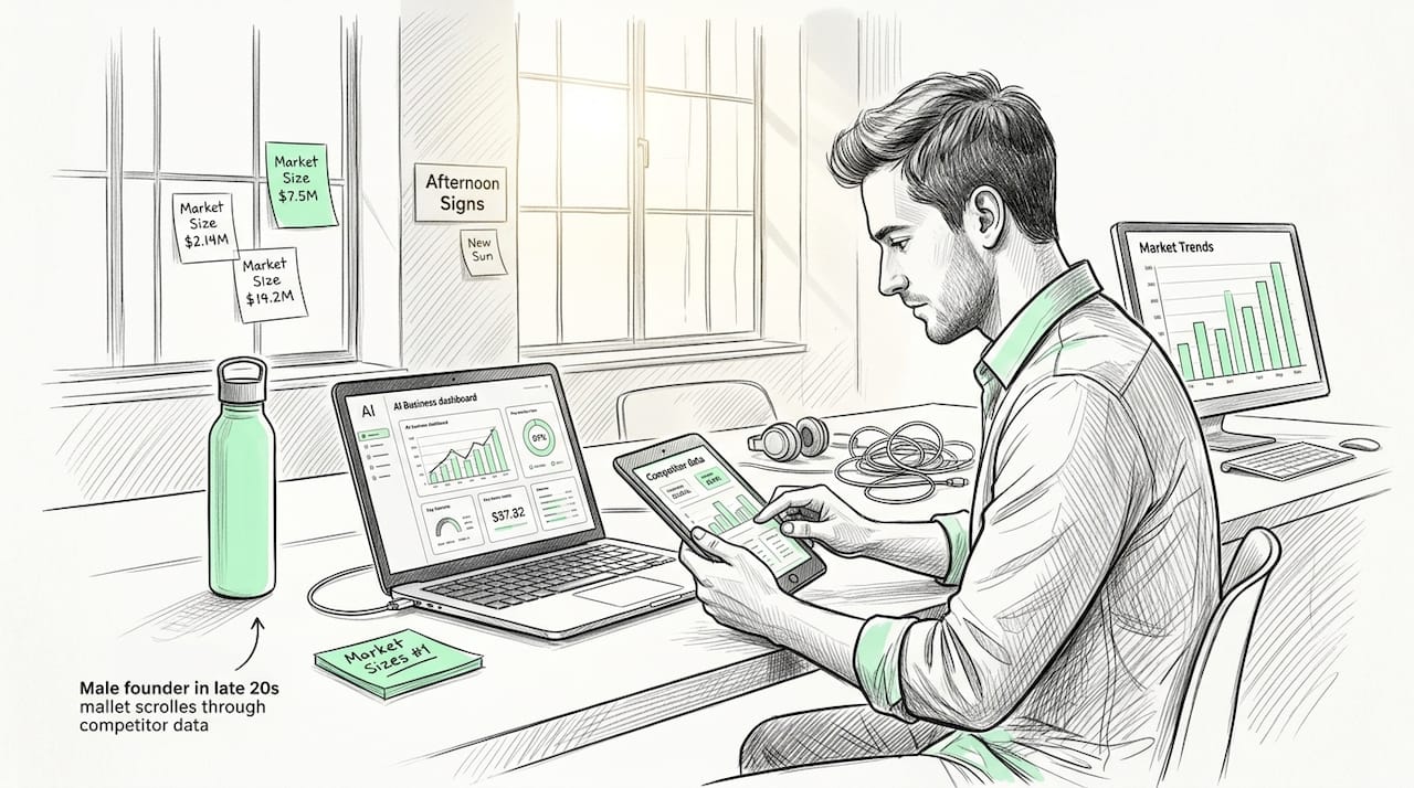 Founder using AI tools for business planning