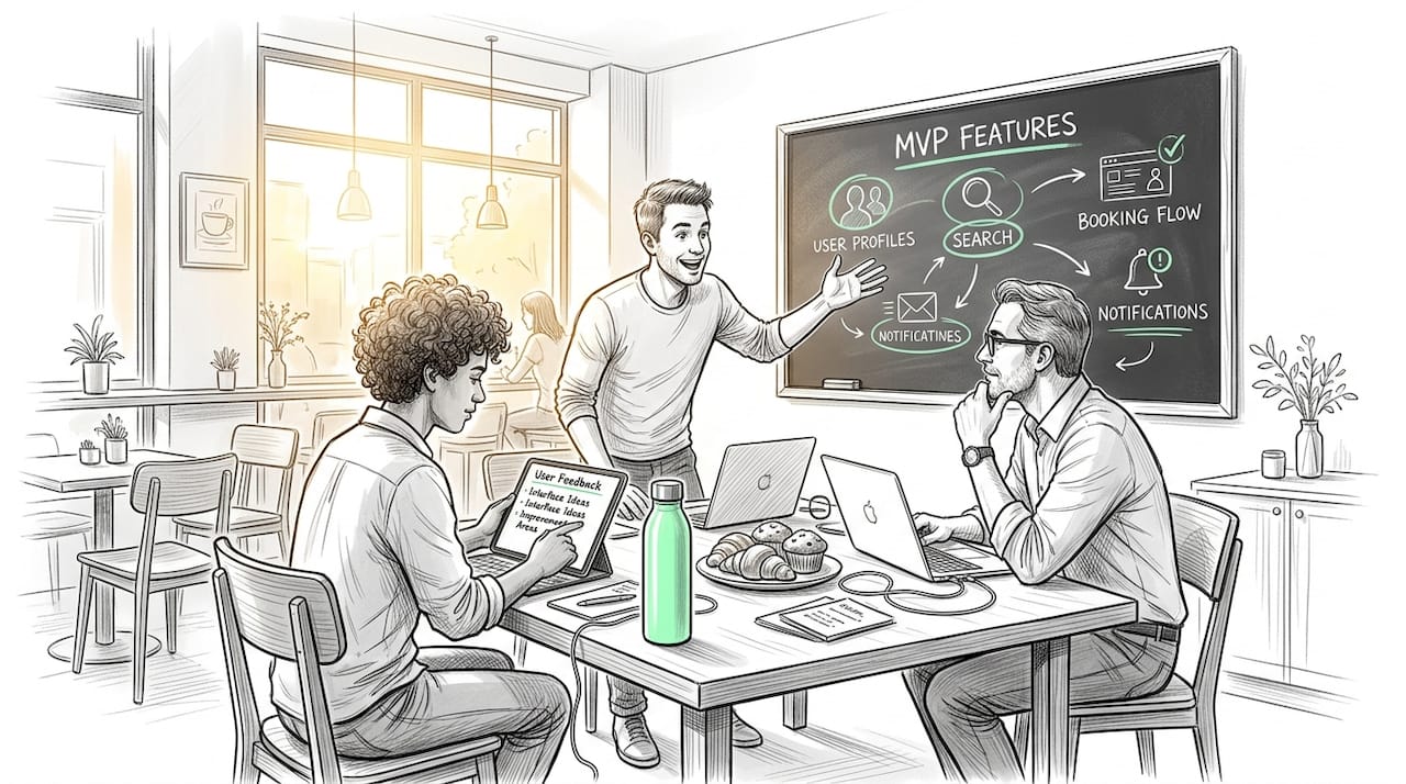 Small team reviews MVP user feedback together