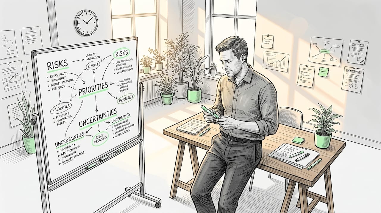 Advisor reviewing prioritized business risks