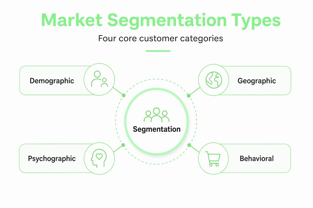 Hierarchy infographic for four segmentation types