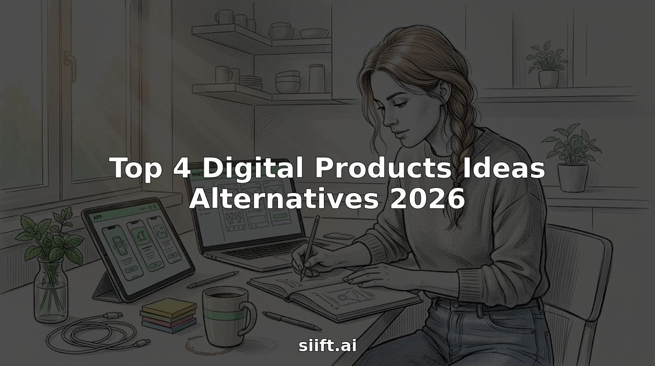 Woman brainstorming digital product ideas at home desk