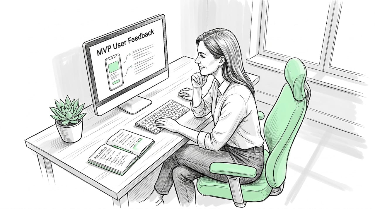 Product manager reviewing MVP user feedback