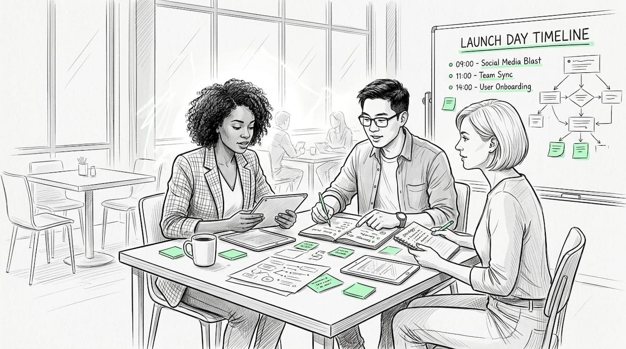 Team strategizing Product Hunt launch timeline