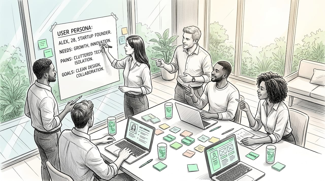 Team collaborating on user persona development