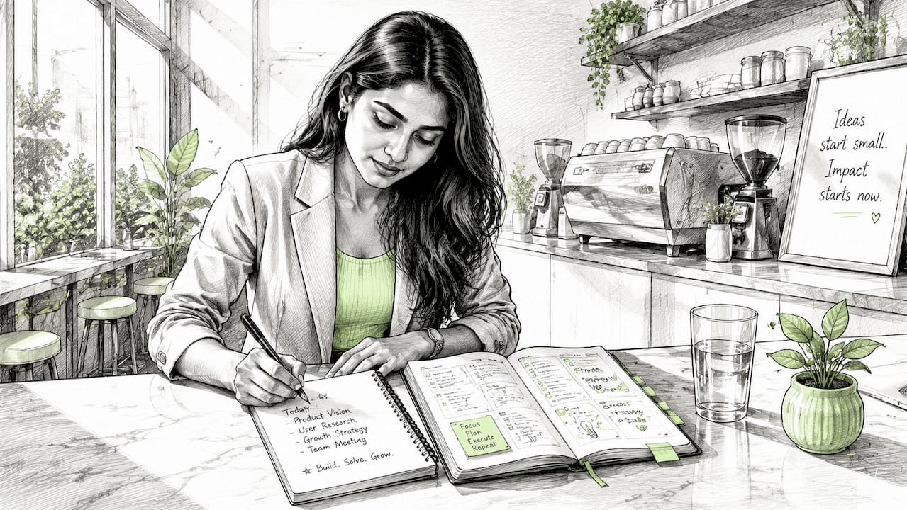 Founder planning content marketing strategy