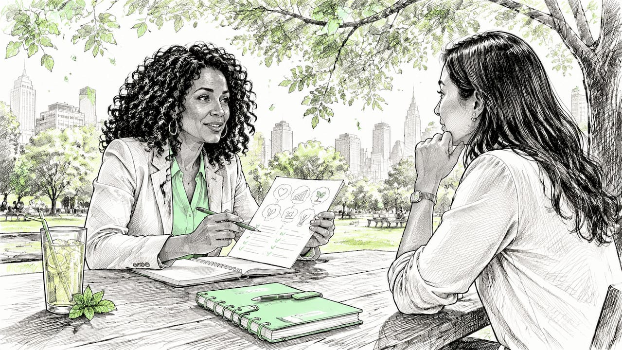 Marketer conducting customer interview