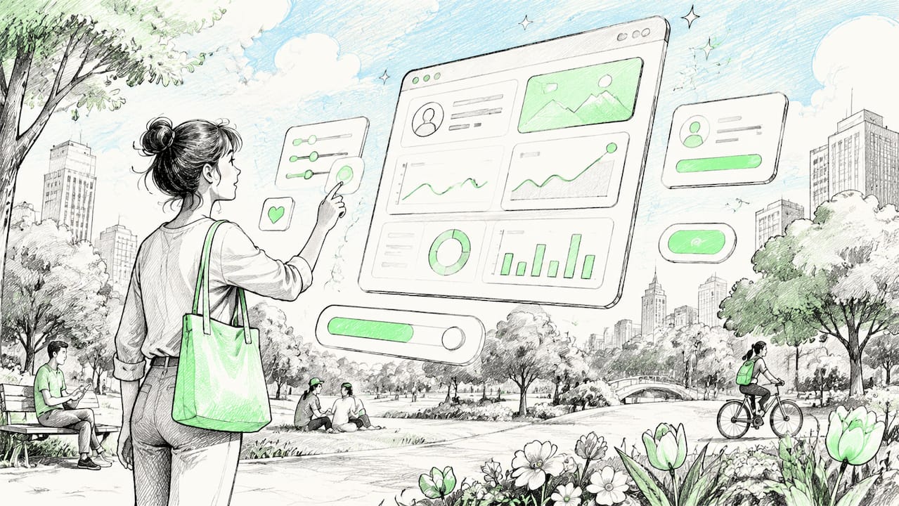 Animated cartoon style UX design elements