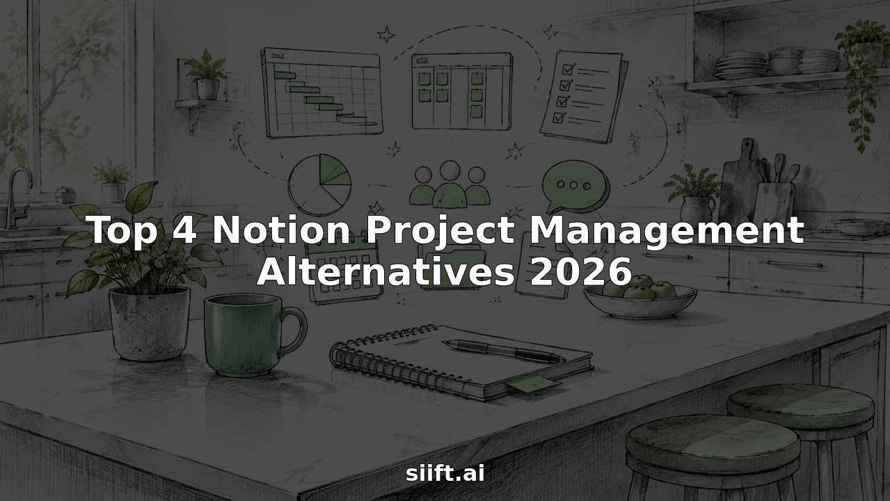 Animated icons representing project management alternatives on desk