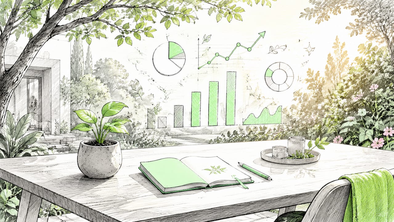 Animated business dashboard with KPIs and charts