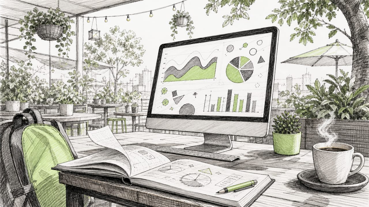 Animated dashboard symbolizing competitor analysis