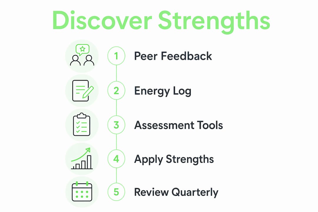 Infographic showing strengths discovery steps