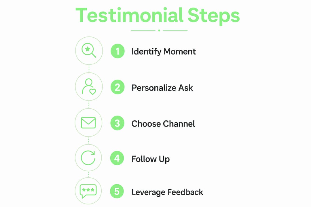 Infographic showing steps to collect testimonials
