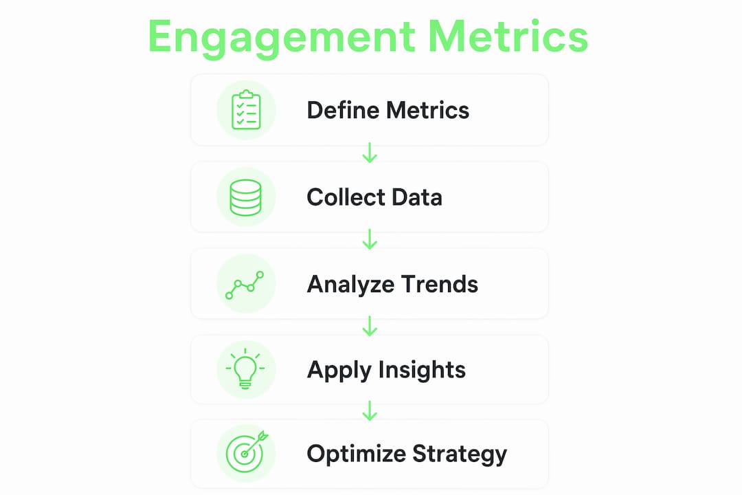 Vertical flow infographic of customer engagement steps