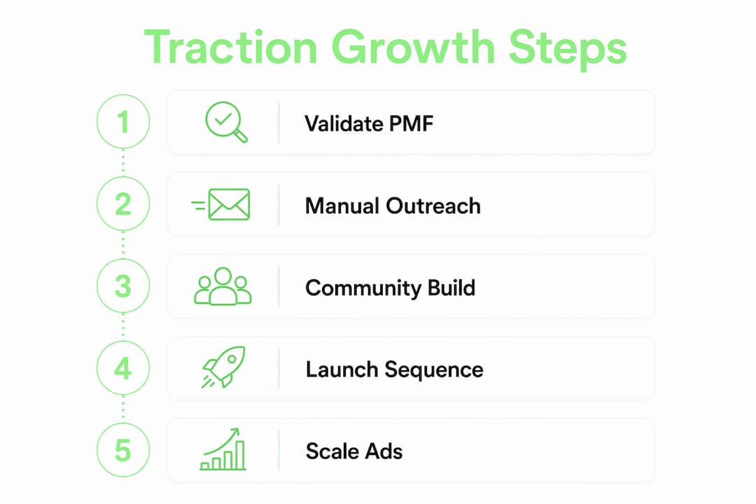 Infographic of five key traction growth steps