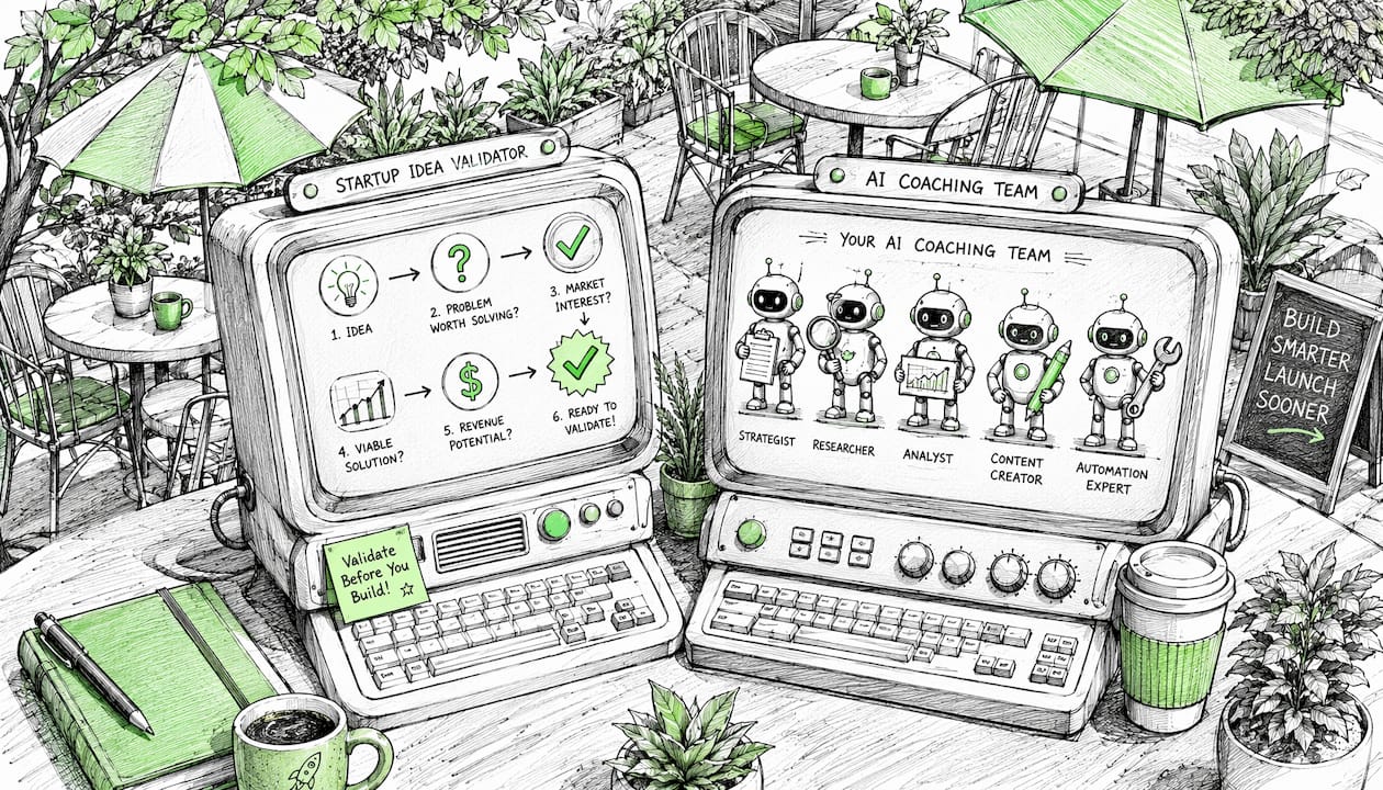 Cartoon comparison of two AI coaching tools