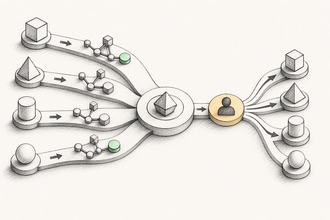 Four AI collaboration pathways with approval gate