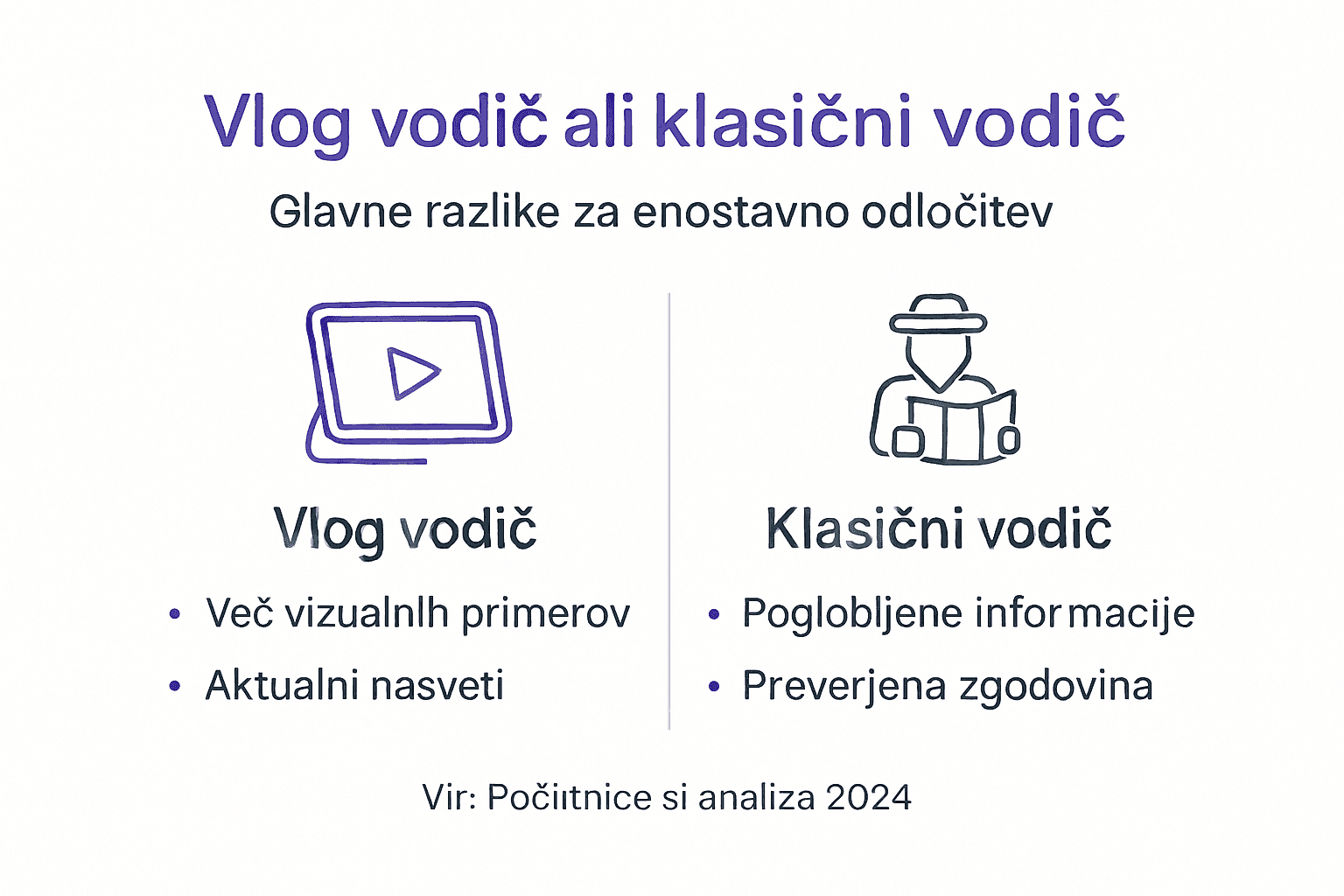 Usporedba vlog vodiča i klasičnih turističkih vodiča