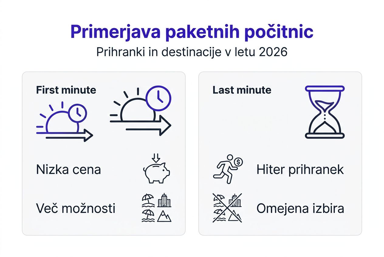 Infografika: usporedba različitih ponuda paket aranžmana