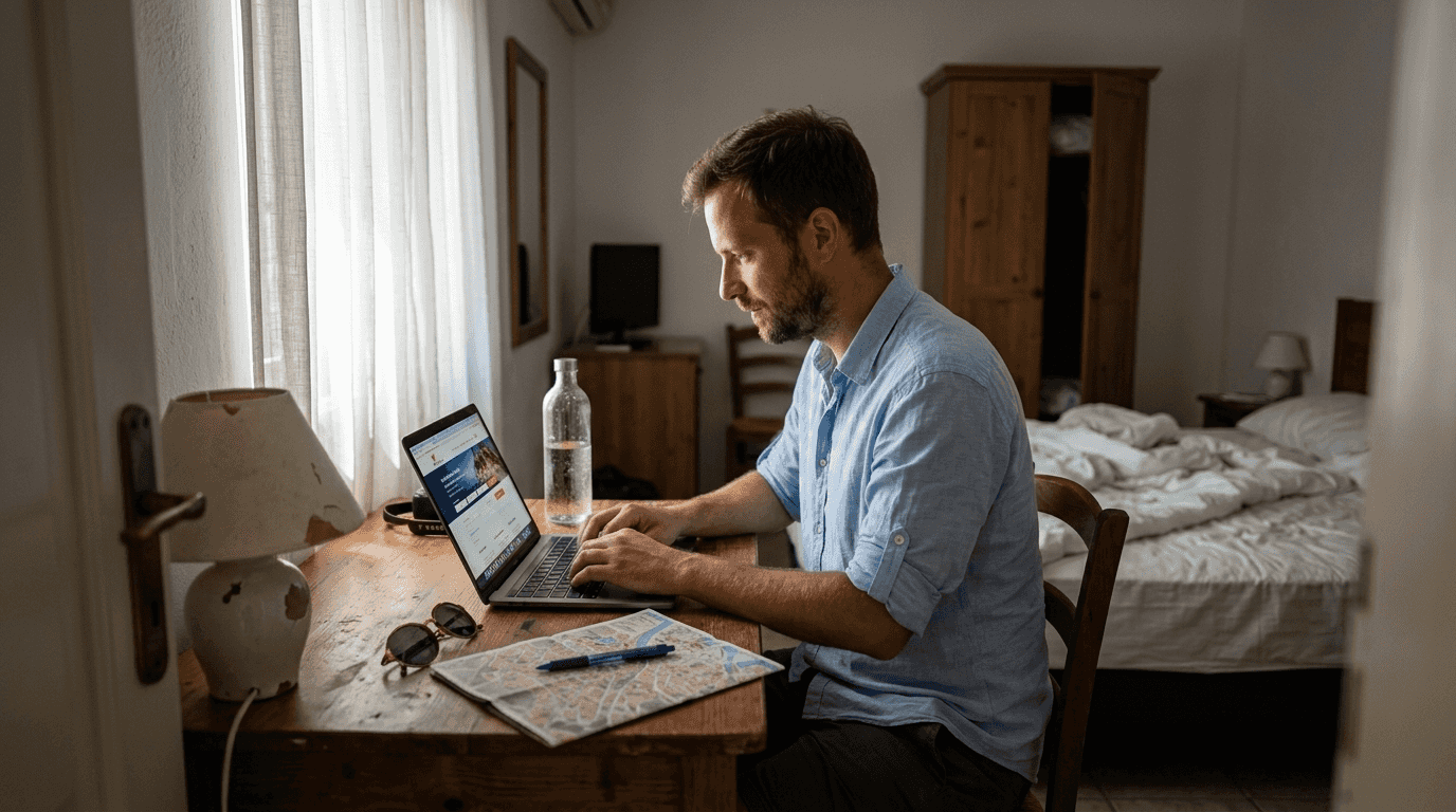 Putnik u hotelskoj sobi sastavlja fleksibilan paket usluga prema vlastitim željama.