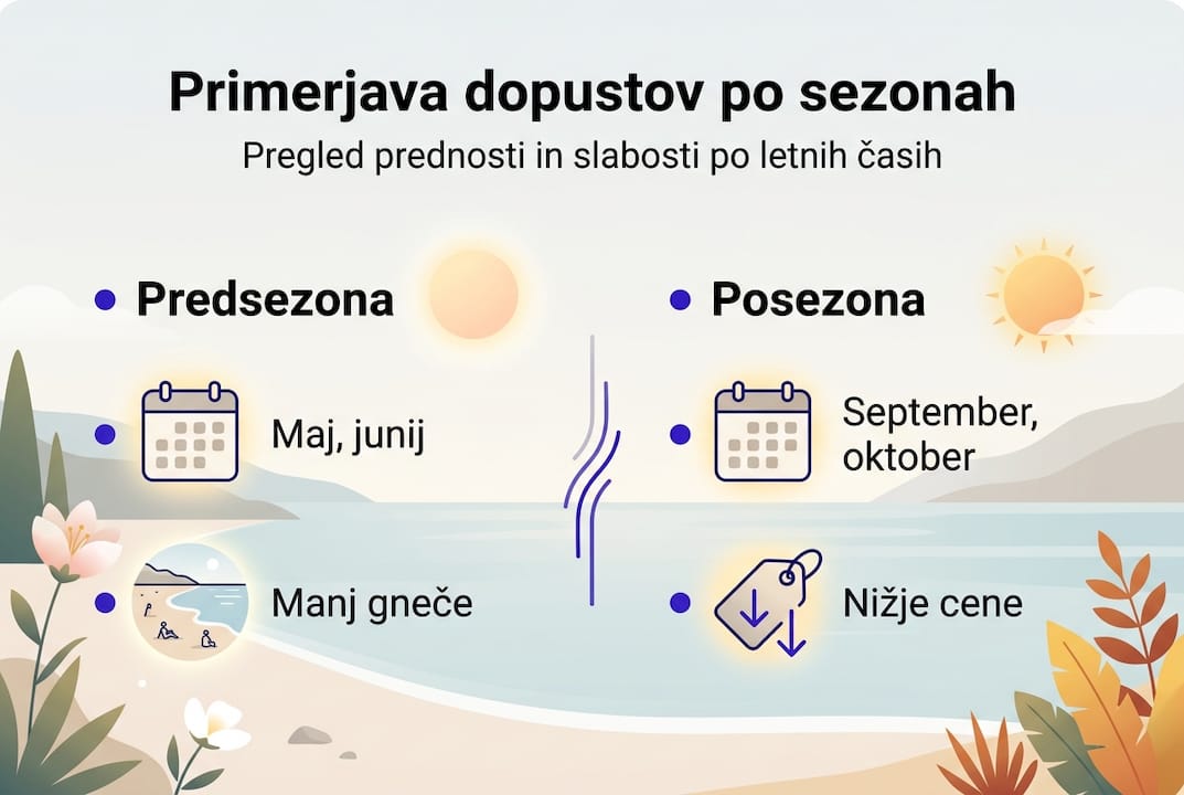 Infografika: kako se poletne dopustniške sezone med seboj razlikujejo