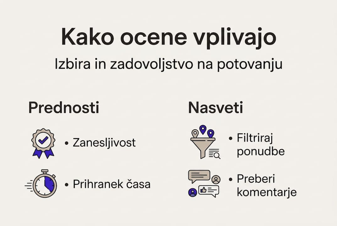 Infografika: Kako ocene destinacij vplivajo na izbiro počitniške destinacije