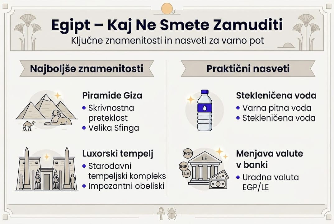 Pregled najlepših znamenitosti Egipta s koristnimi nasveti za popotnike