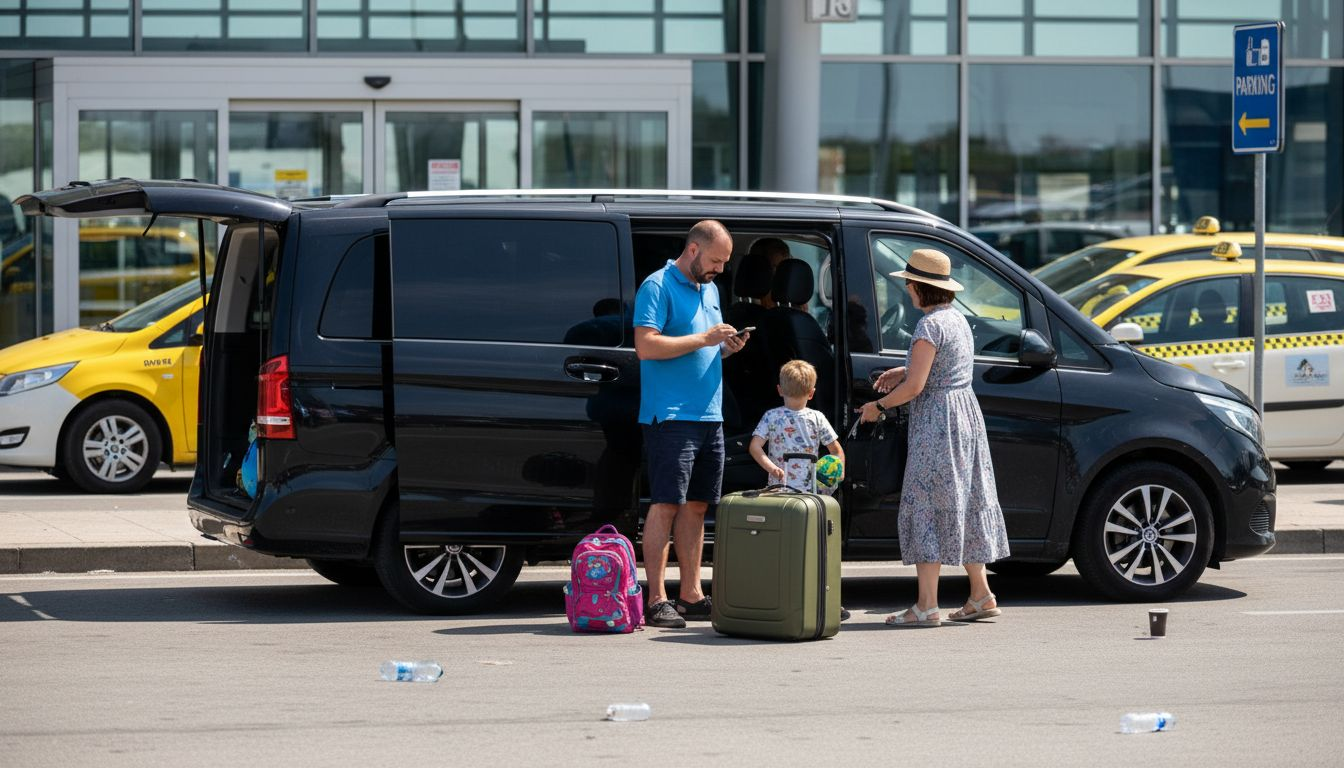 Family using Mercedes van for Croatian transfer