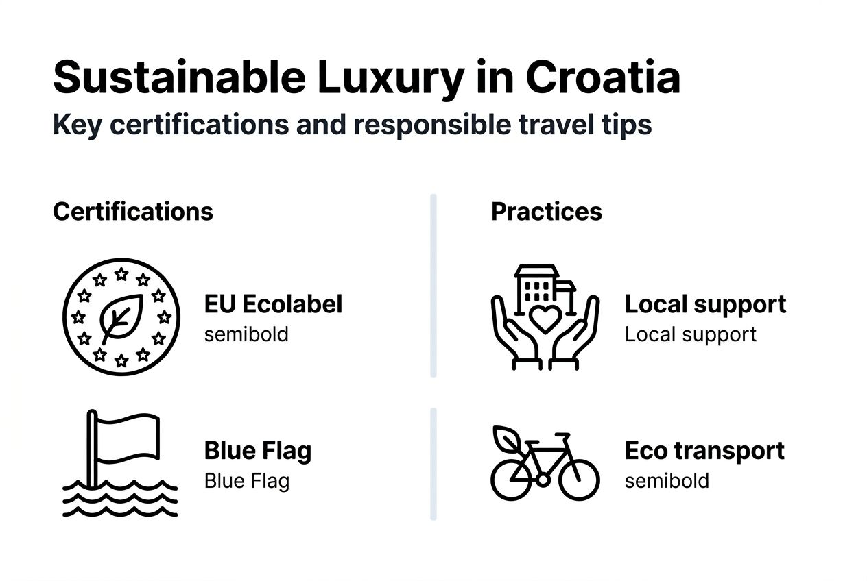 Infographic of Croatia sustainable luxury travel benchmarks