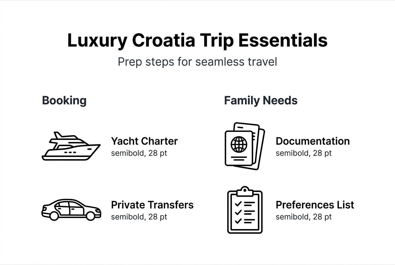 Infographic showing luxury Croatia trip logistics