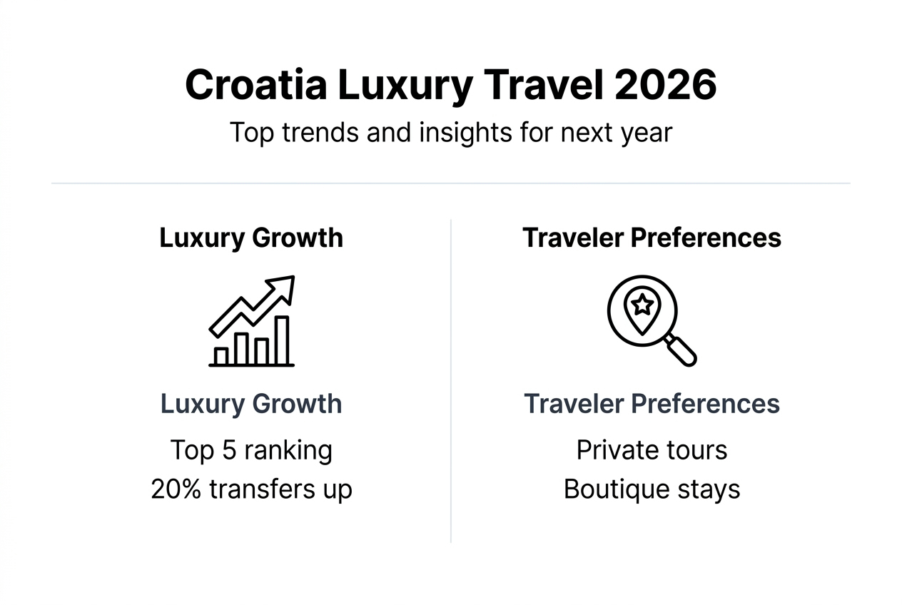 Infographic showing Croatia 2026 luxury travel trends
