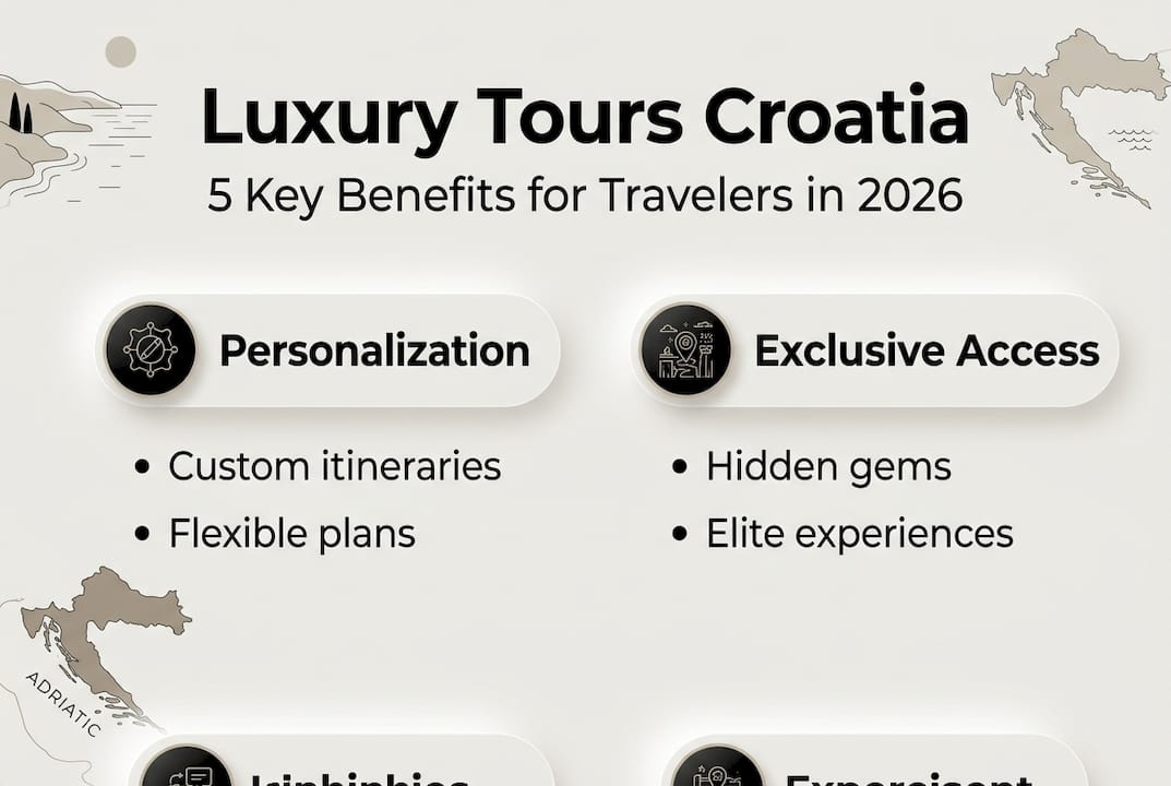 Infographic outlining five luxury tour benefits