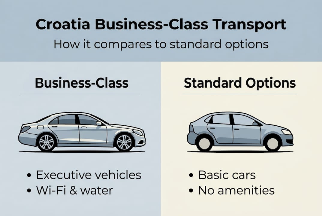 Infographic comparing Croatian transport services