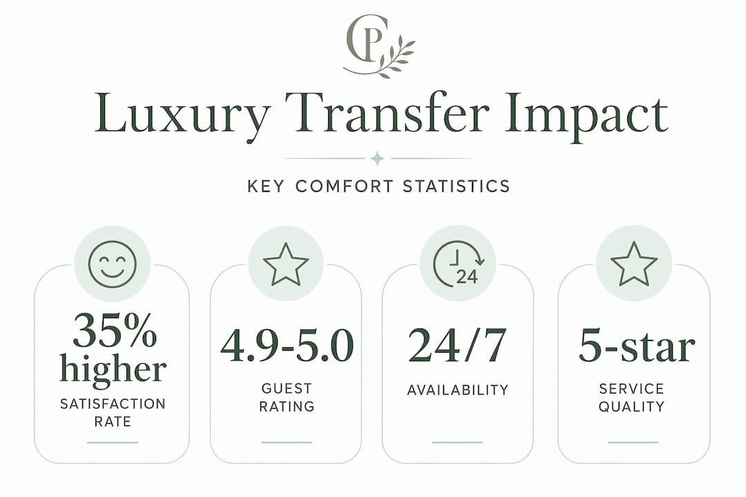 Infographic showing luxury transfer comfort statistics
