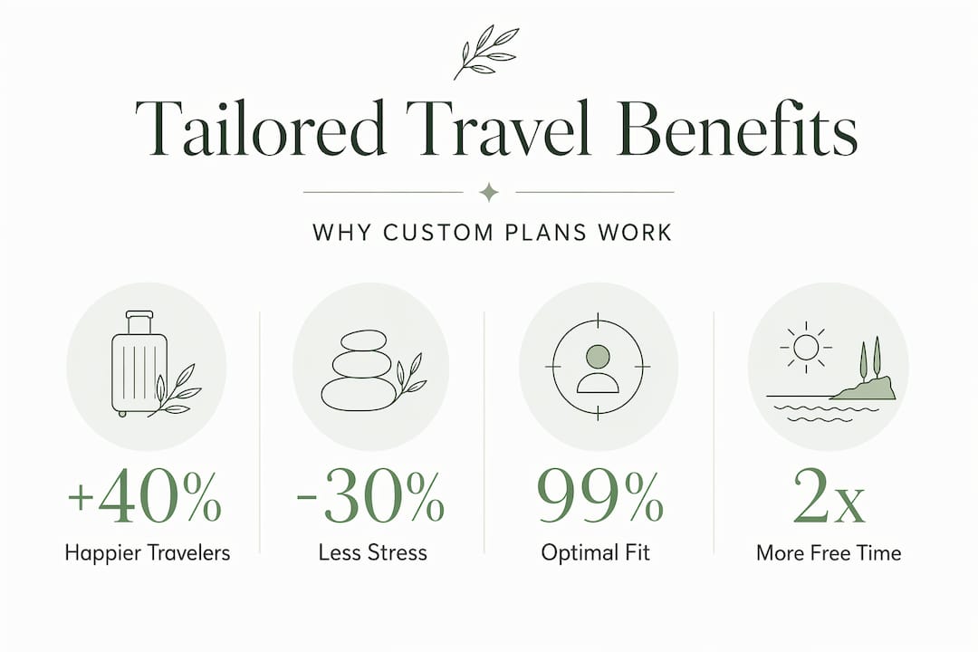 Infographic showing statistics about custom travel