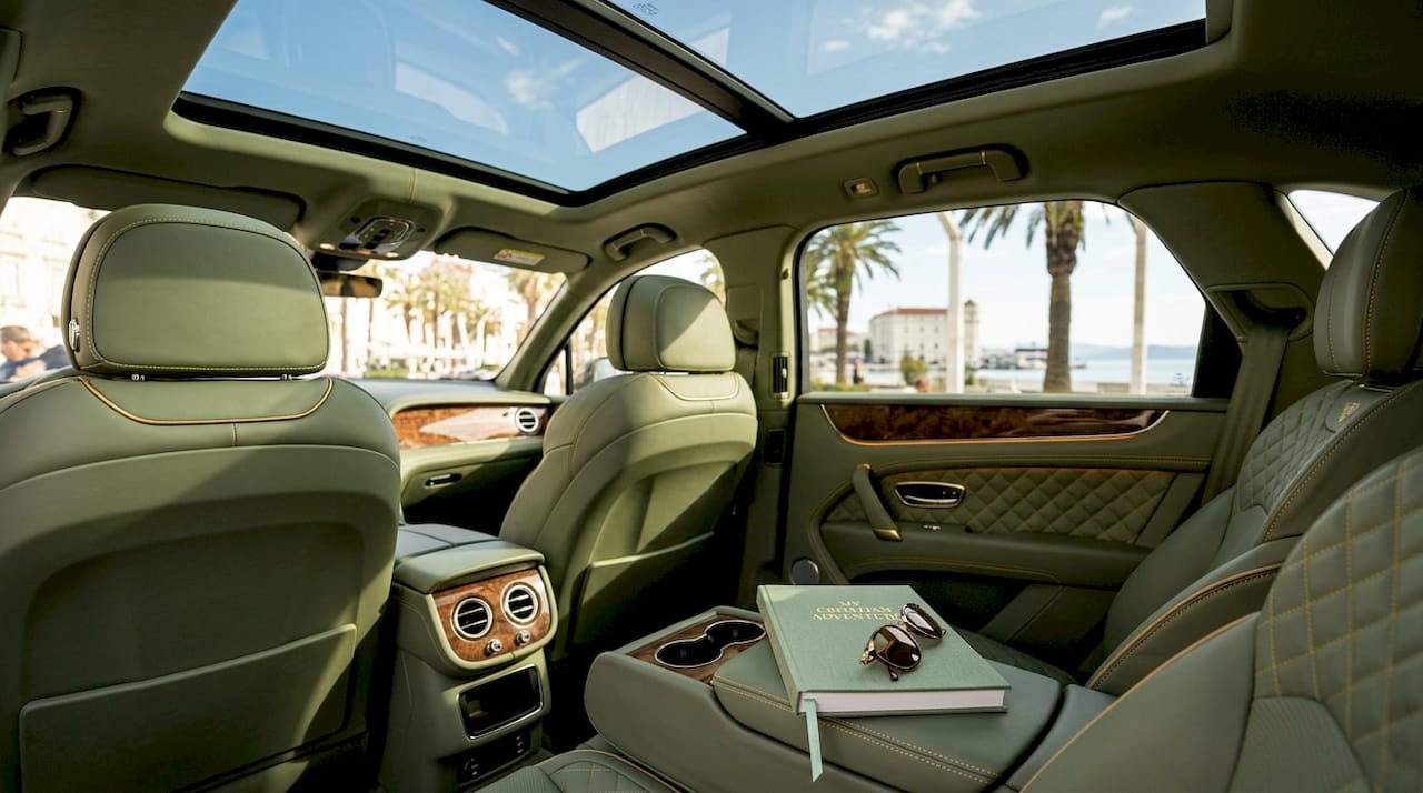Elegant interior of luxury travel vehicle