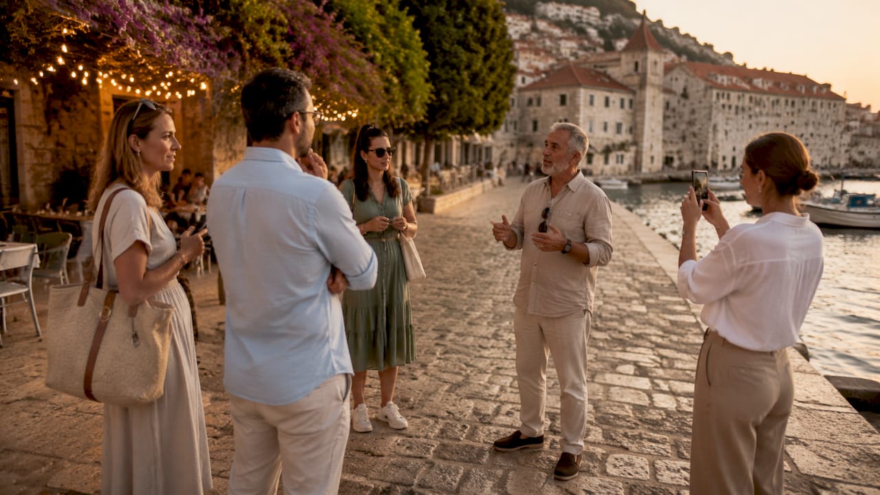 Conference attendees on private tour outdoors