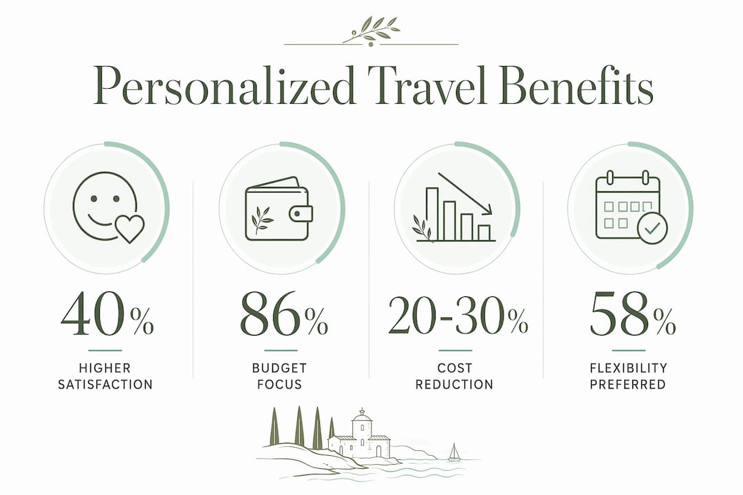 Infographic illustrating key personalized travel benefits