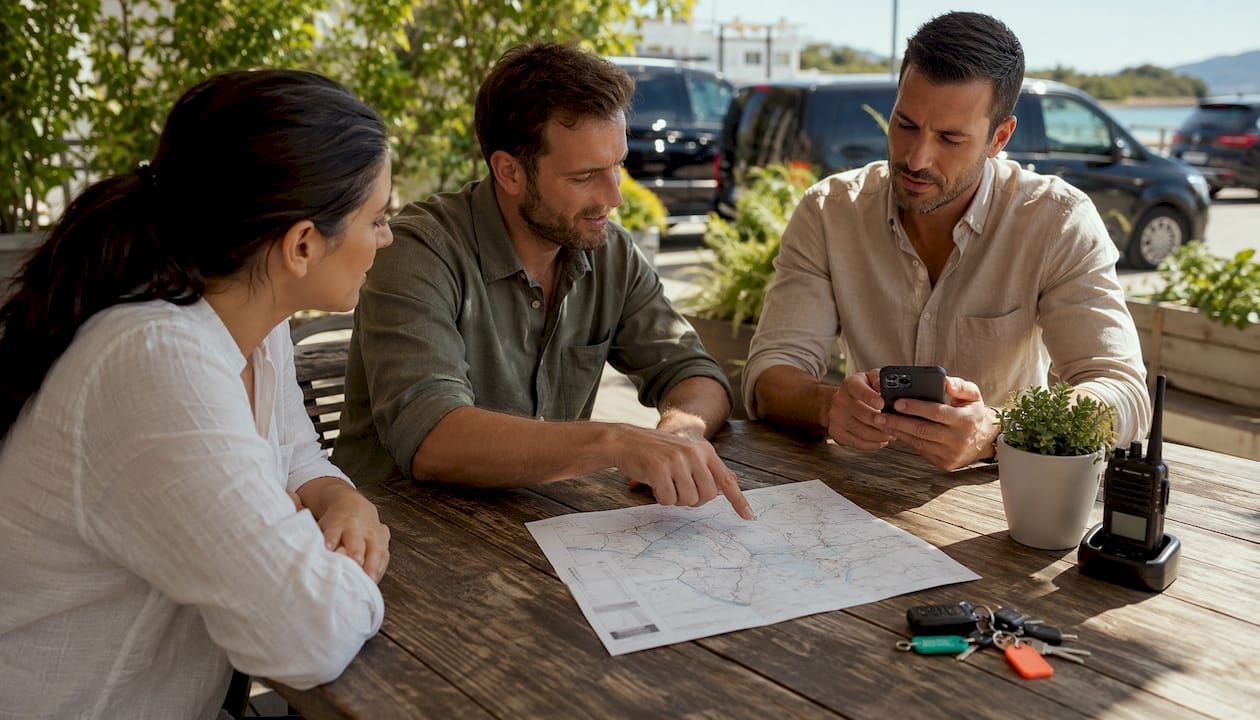 Team assigning drivers and dispatching vehicles