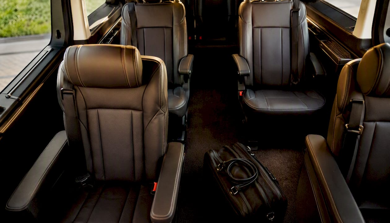 Interior of a spacious premium transfer vehicle