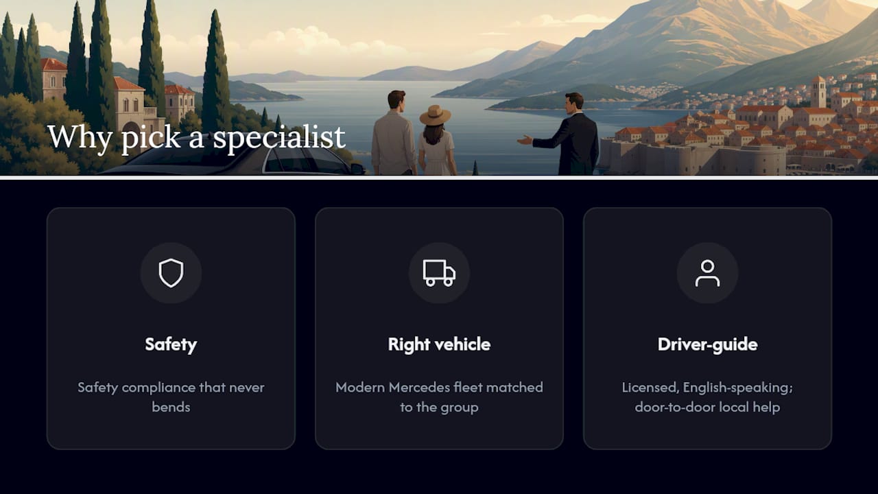 Why Choose a Specialist Private-Transfer Operator in Croatia? — overview diagram