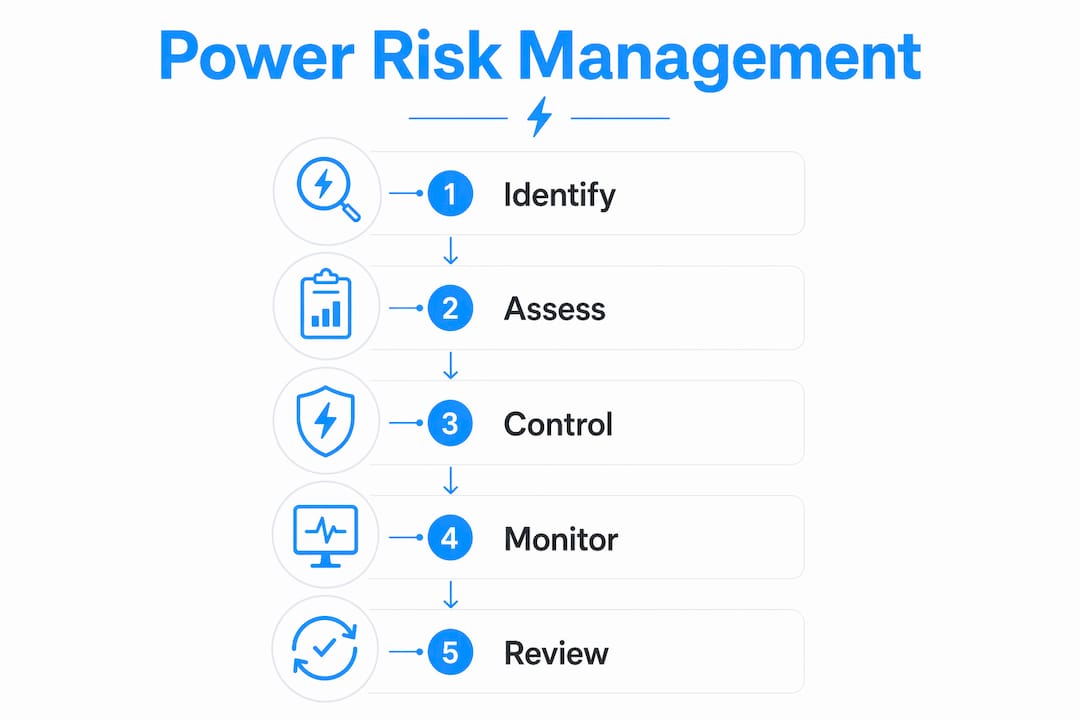 Infographic showing event power risk management steps