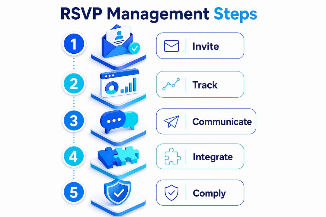 Infographic showing steps of RSVP management