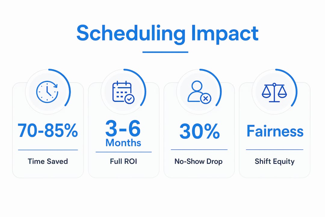 Infographic highlighting key impacts of automated scheduling