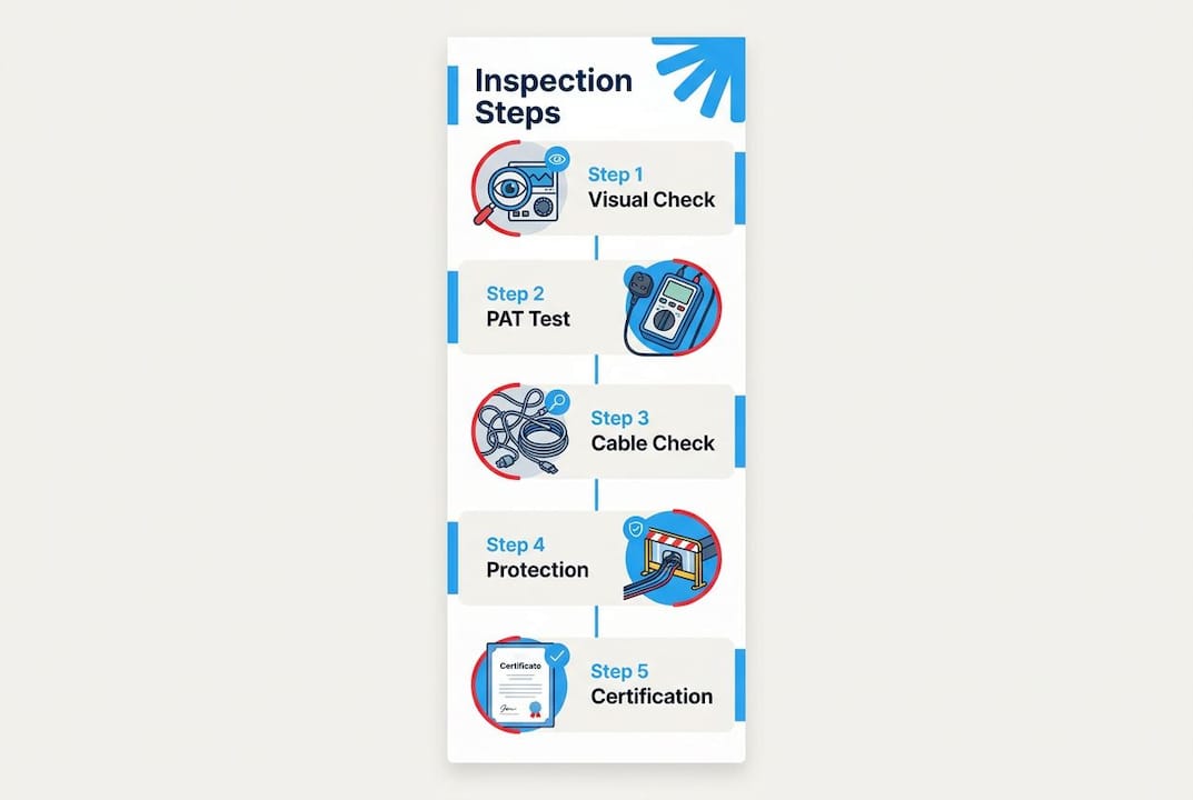 Infographic outlining steps for electrical inspection