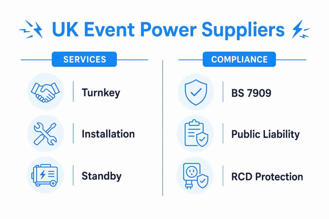 Infographic comparing event power services and compliance