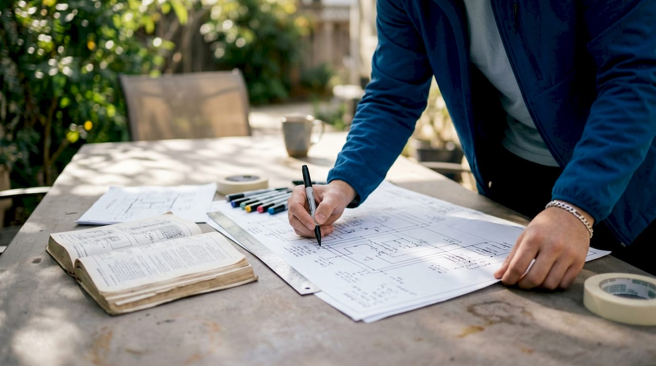 Hands adjusting event power setup drawings