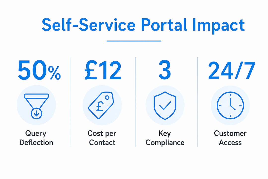 Infographic presenting key stats about self-service portals