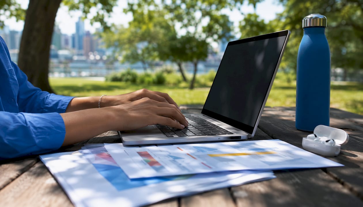 Hands typing with ecommerce connector documentation